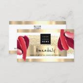 Logo QR CODE Logo Gold White Strokes Makeup Artist Business Card | Zazzle