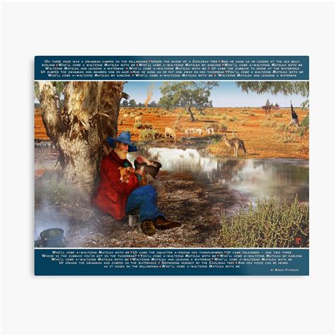 "Waltzing Matilda. National Song of Australia. Words by Banjo Paterson" Metal Print by manorhill ...