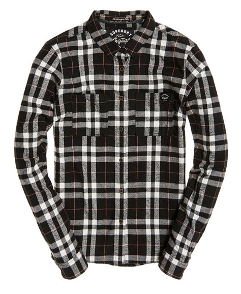 Womens - Lumberjack Shirt in Black/white/coral Check | Superdry UK