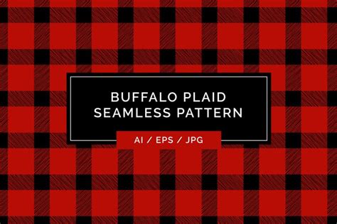 Buffalo Plaid Seamless Pattern - Hand Drawn