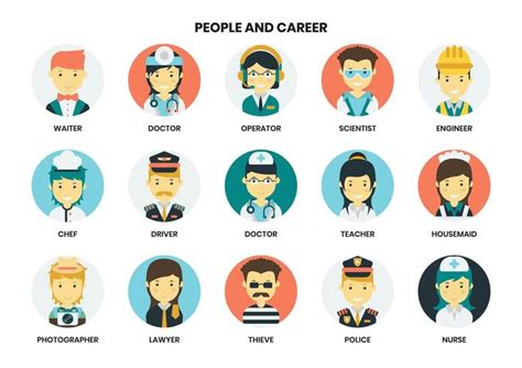 people and career icons set 666597 Vector Art at Vecteezy