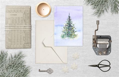 Printable Watercolor Christmas Tree Holiday Card - Etsy