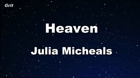 Heaven - Julia Michaels Karaoke 【No Guide Melody】 Instrumental - YouTube