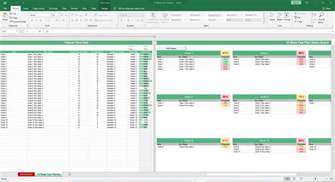 12 Week Year Planner Excel and Google Sheets Template - Simple Sheets