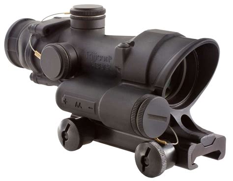 Trijicon 100390 ACOG 4x 32mm Obj 36.80 ft @ 100 yds FOV Matte Black Finish Illuminated Green ...