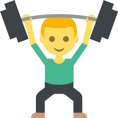 Person Lifting Weights Emoji Clipart - Person Lifting Weight Cartoon ...