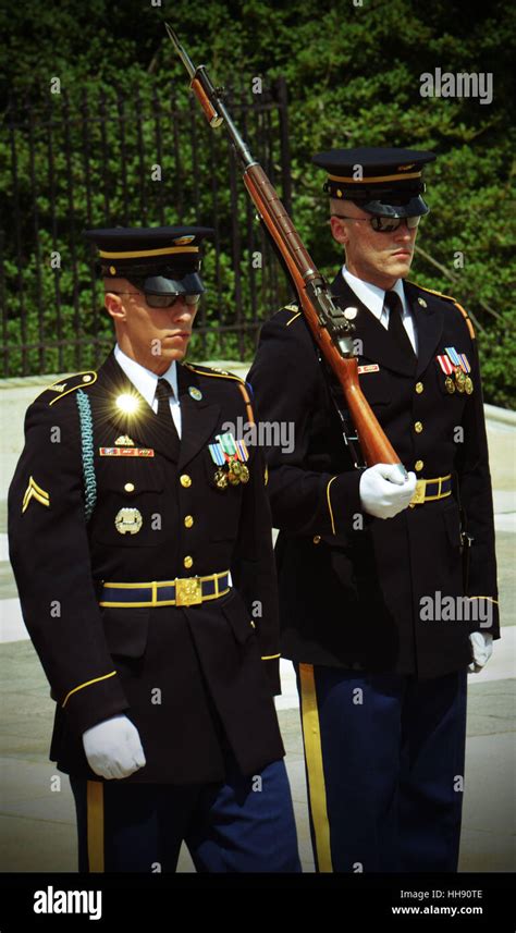 Tomb Guard Sentinels during changing of the guard ceremony at the Stock ...