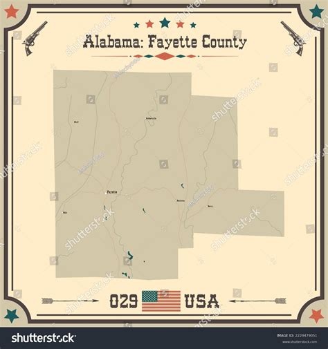 Large Accurate Map Fayette County Alabama Stock Vector (Royalty Free ...