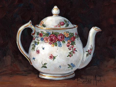 1138 Mixed Blossom Teapot Painting by Barbara Mock - Fine Art America