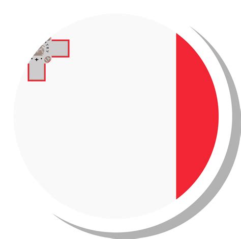 Malta flag circle shape, flag icon. 16707562 PNG