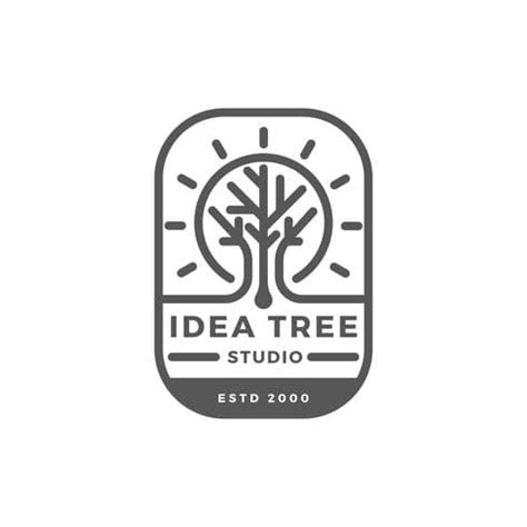 Flat Tree logo Badge Studio Vector Template eps ai svg | UIDownload