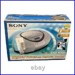 Sony CFD-S350 Portable Cassette Boombox Silver CD Player Radio Open Box | Portable Cd Player Boombox