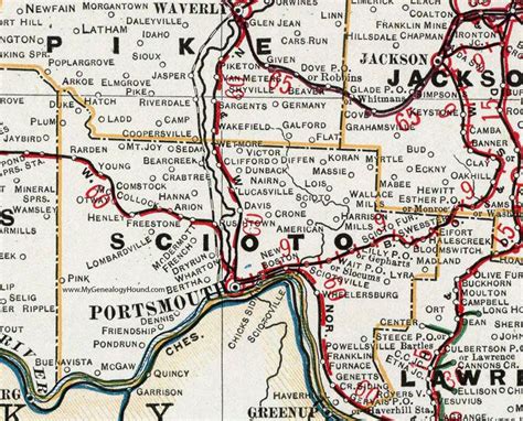 Map of Scioto County, Ohio in 1901