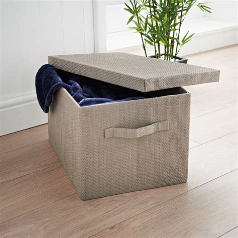 Foldable Storage Box - Grey | Home Storage - B&M