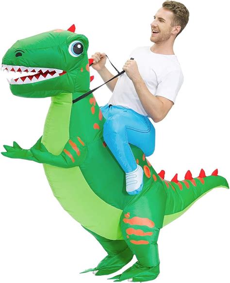 Buy KOOY Inflatable Costume Adult Ride On Dinosaur Costume Halloween Costumes for Men Women Blow ...