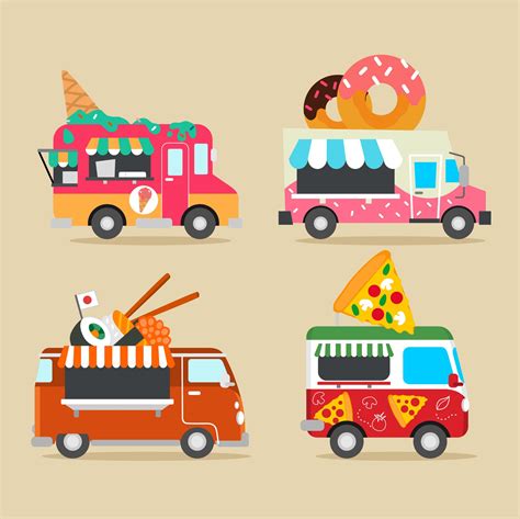 Icon design - «Flat Food Truck Collection» #icondesign #iconideas Painting For Kids, Drawing For ...