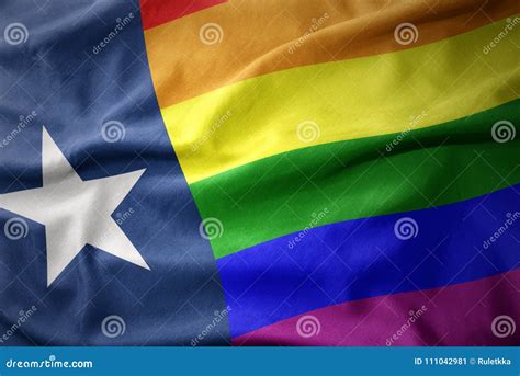 Waving Texas State Rainbow Gay Pride Flag Banner Stock Illustration - Illustration of central ...