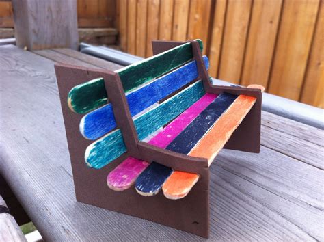 Fun Craft Idea: How to Make a Popsicle Stick Park Bench - Jinxy Kids