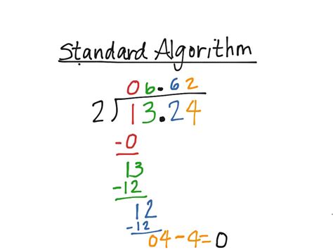 Standard Algorithm Division Decimals