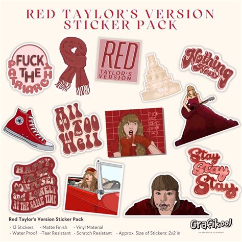 Red Taylor’s Version Sticker Pack | Shopee Philippines