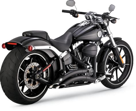 Vance & Hines Big Radius black exhaust Harley 13-17 Softail Breakout ...