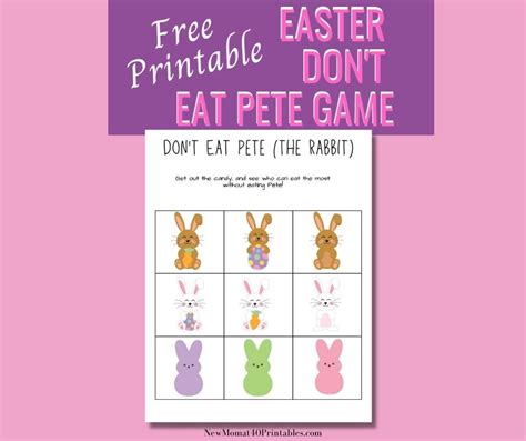 Free Don't Eat Pete Game Printable Easter Edition - New Mom at 40 ...