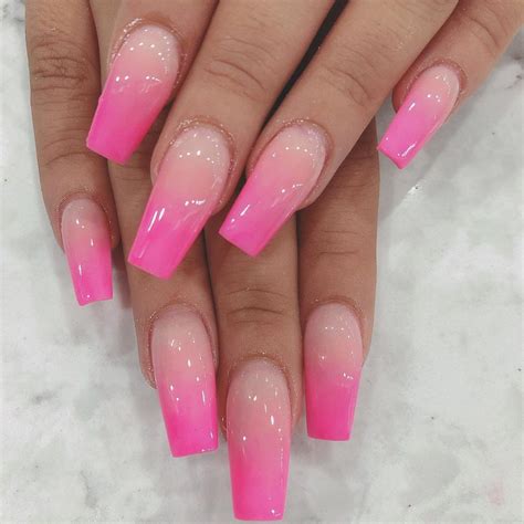 58 Awesome Pink Ombre Coffin Nails Designs On Instagram