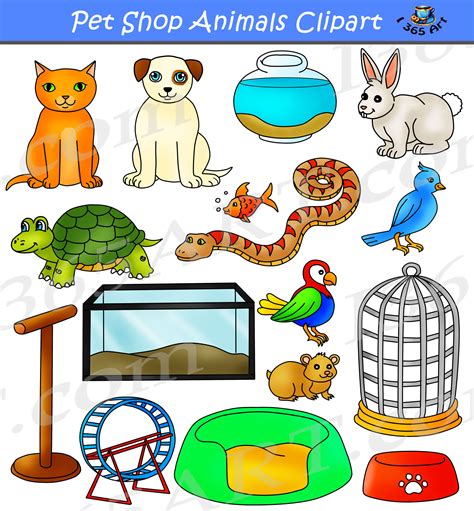 Pet Shop Animals Clipart Commercial Set - Clipart 4 School