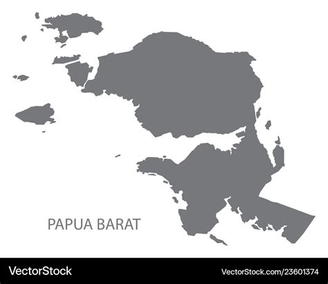 Papua barat indonesia map grey Royalty Free Vector Image