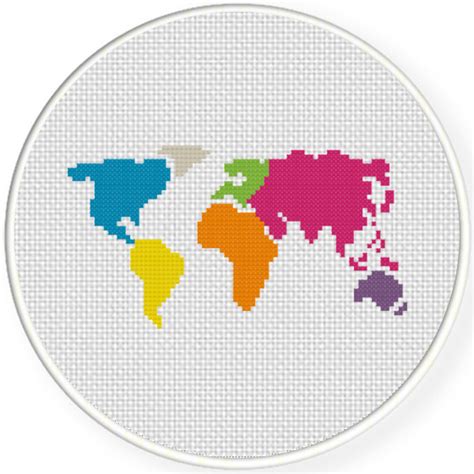 World Map Cross Stitch Pattern – Daily Cross Stitch