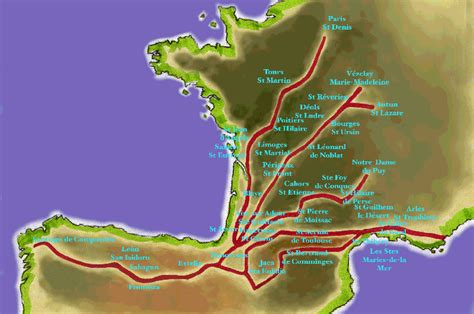 The Pilgrimage Roads to Santiago de Compostela through France