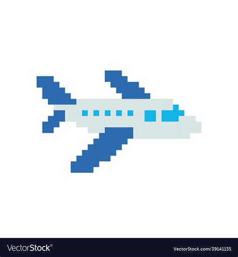 Airplane pixels for 8 bit game assets cross Vector Image