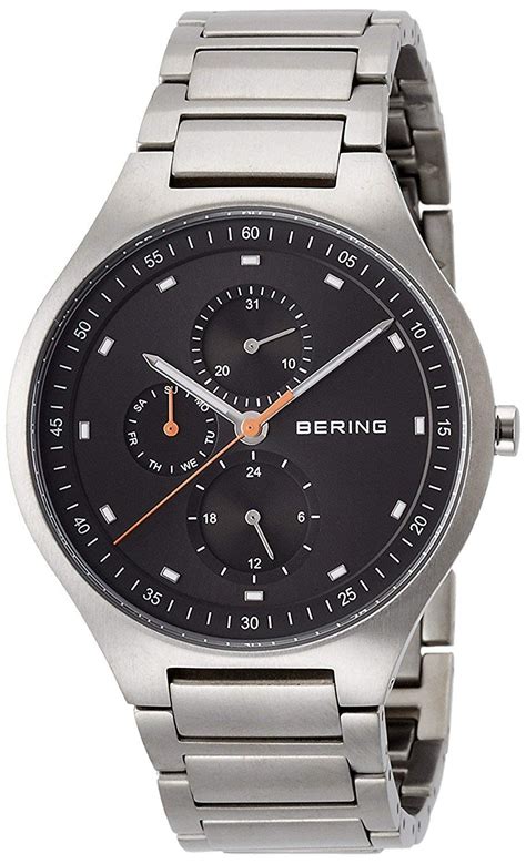 Bering Men's Titanium Chronograph Grey Dial Silver Titanium Watch 11741-702