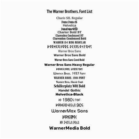 The Warner Brothers. Font List by Charlieaat on DeviantArt