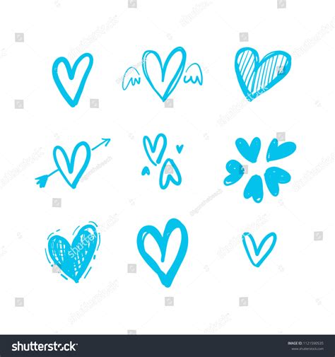 Heart Doodles Hand Drawn Concept Vector Stock Vector (Royalty Free ...