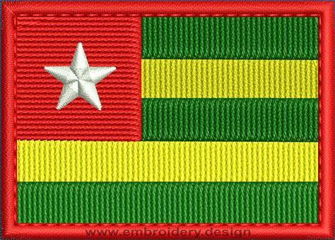 Design embroidery Flag of Togo Rectangle with Colour Trim by embroidery ...