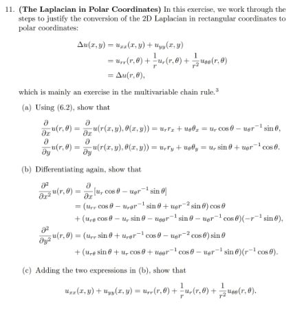 Solved 11. (The Laplacian in Polar Coordinates) In this | Chegg.com