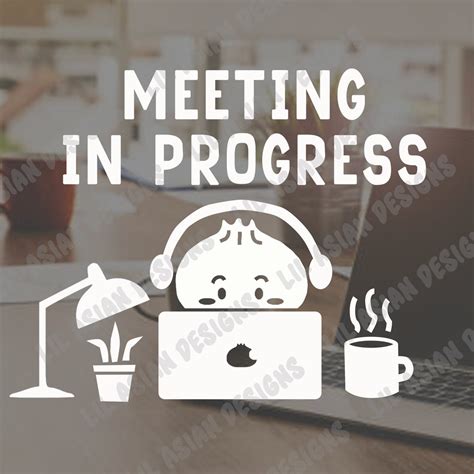 Meeting in Progress Sign, Do Not Disturb, Zoom Meeting & in a Meeting Door Sign Sticker, Cute ...