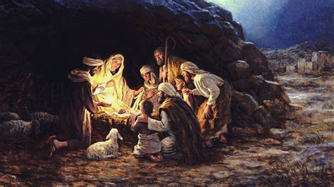 Free download | HD wallpaper: the birth of Christ digital painting, Jesus Christ, Christmas ...