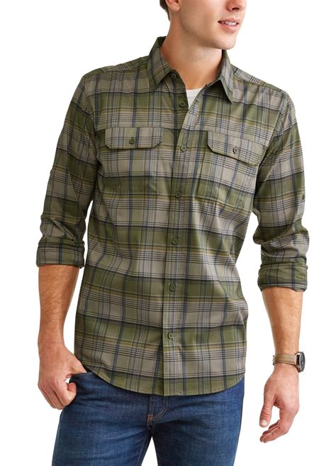 Swiss Tech Big men's long sleeve outdoor woven shirt - Walmart.com