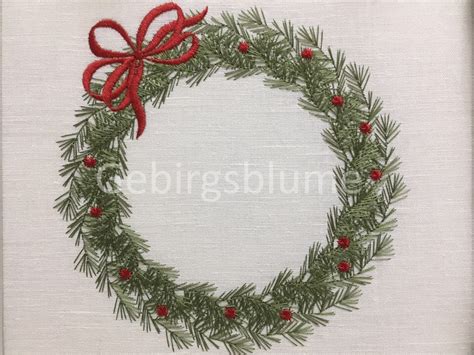 Christmas Wreath Embroidery Design Christmas Monogram Instant - Etsy