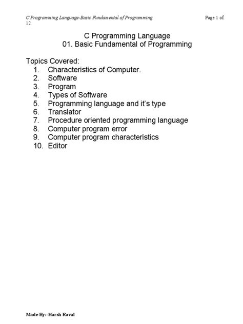 01-Basic Fundamental of Programming | PDF | Computer Program | Programming