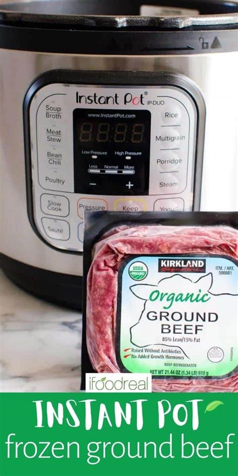 Instant Pot Frozen Ground Beef - iFoodReal.com