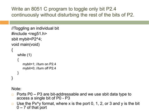 Intel 8051 Programming in C | PPT