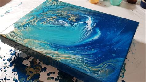 GORGEOUS OCEAN Acrylic Pour Painting - Flow Art - YouTube