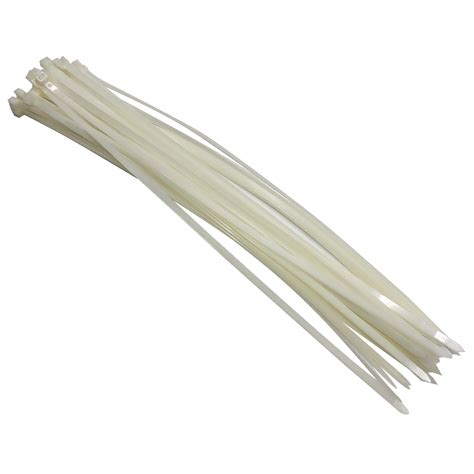 30pcs Tie Wraps (500 x 6.5 mm) White - Amtech