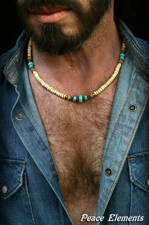 Turquoise Necklace for Men / Bohemian Necklace for Men / Mens | Etsy | Earthy necklace, Men ...