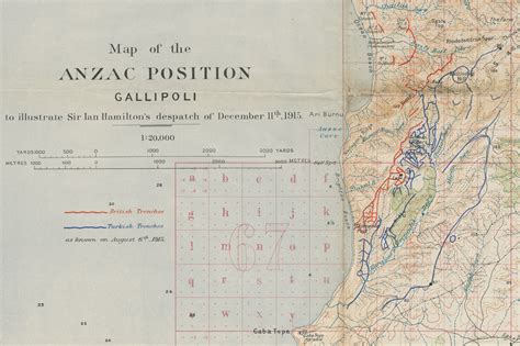 Detail of Map of Anzac Position, Gallipoli, 11 December 1915 | New South Wales Anzac Centenary ...