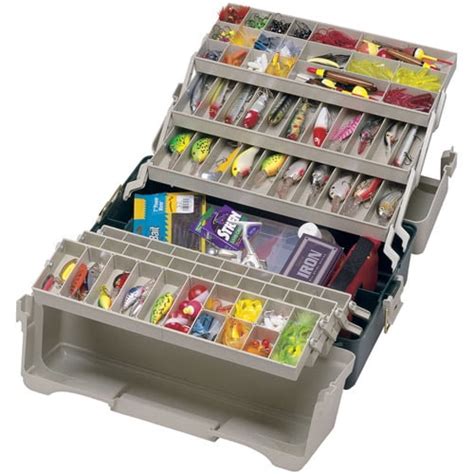 Plano Fishing Large Six Tray Tackle Storage Box, Dark Green/Beige - Walmart.com - Walmart.com