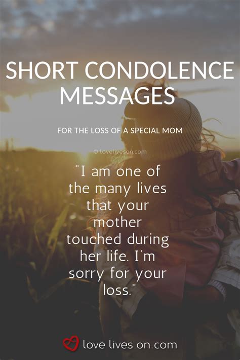 Condolences | Sample Condolence Messages for Loss of a Mom. A short and sweet sentiment to ...